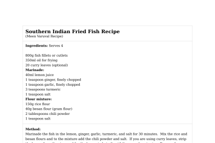 Southern Indian Fried Fish Recipe