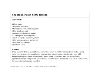 Soy Bean Paste Stew Recipe