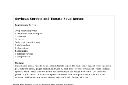 Soybean Sprouts and Tomato Soup Recipe