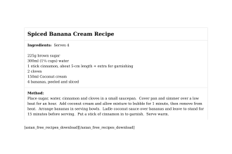 Spiced Banana Cream Recipe