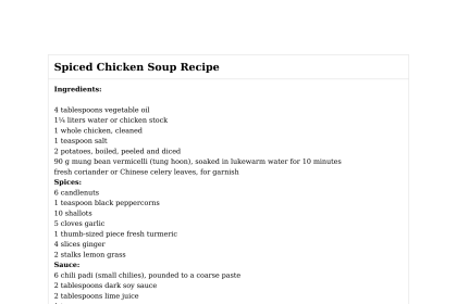 Spiced Chicken Soup Recipe