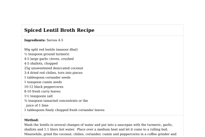 Spiced Lentil Broth Recipe