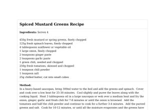 Spiced Mustard Greens Recipe