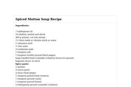 Spiced Mutton Soup Recipe