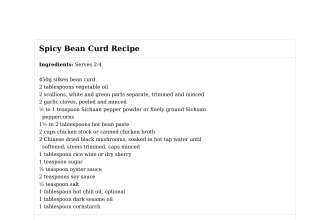 Spicy Bean Curd Recipe