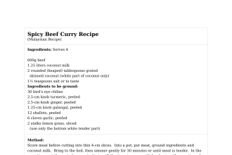 Spicy Beef Curry Recipe