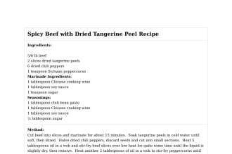 Spicy Beef with Dried Tangerine Peel Recipe
