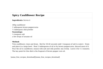 Spicy Cauliflower Recipe