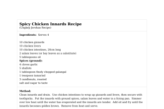 Spicy Chicken Innards Recipe