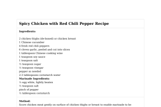 Spicy Chicken with Red Chili Pepper Recipe