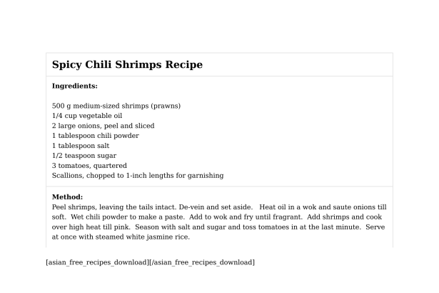 Spicy Chili Shrimps Recipe