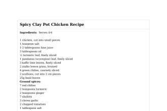 Spicy Clay Pot Chicken Recipe
