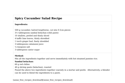 Spicy Cucumber Salad Recipe