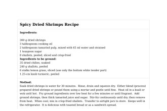 Spicy Dried Shrimps Recipe