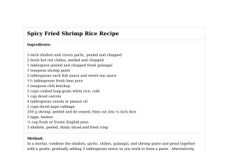 Spicy Fried Shrimp Rice Recipe