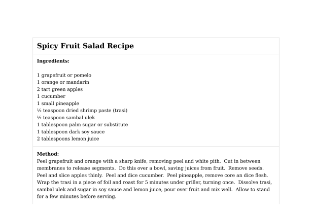 Spicy Fruit Salad Recipe