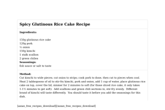 Spicy Glutinous Rice Cake Recipe