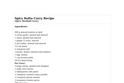 Spicy Kofta Curry Recipe