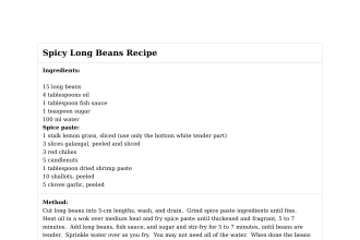 Spicy Long Beans Recipe