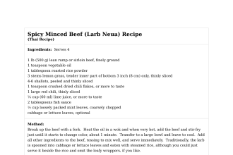 Spicy Minced Beef (Larb Neua) Recipe
