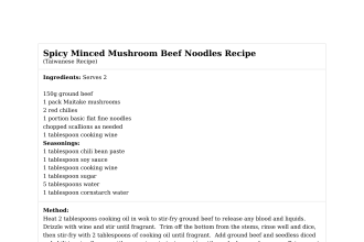 Spicy Minced Mushroom Beef Noodles Recipe