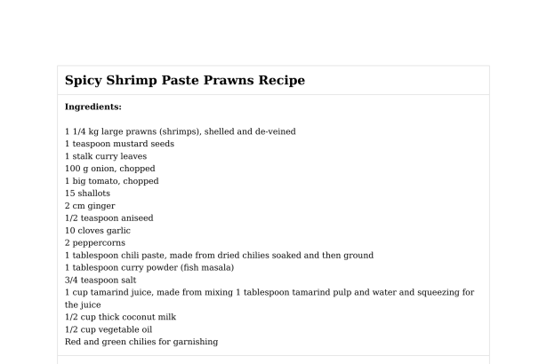 Spicy Shrimp Paste Prawns Recipe
