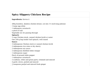 Spicy Slippery Chicken Recipe