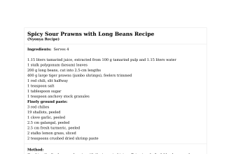Spicy Sour Prawns with Long Beans Recipe