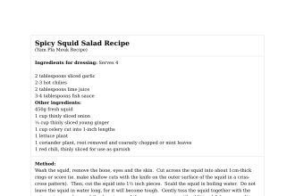 Spicy Squid Salad Recipe