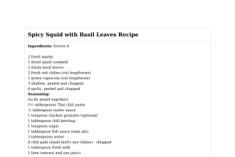 Spicy Squid with Basil Leaves Recipe