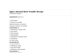 Spicy Stewed Beef Noodle Recipe
