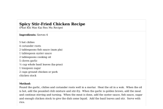 Spicy Stir-Fried Chicken Recipe
