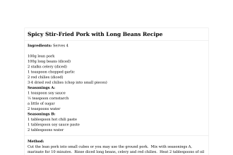 Spicy Stir-Fried Pork with Long Beans Recipe