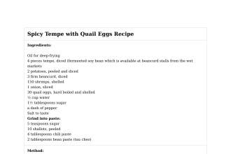 Spicy Tempe with Quail Eggs Recipe
