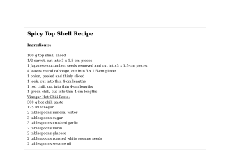 Spicy Top Shell Recipe