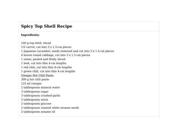 Spicy Top Shell Recipe