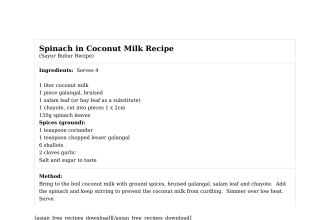 Spinach in Coconut Milk Recipe
