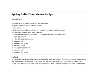 Spring Rolls (Chun Geun) Recipe