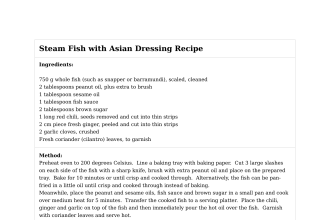 Steam Fish with Asian Dressing Recipe
