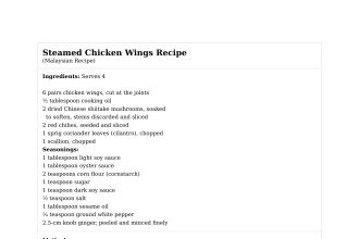 Steamed Chicken Wings Recipe