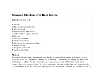 Steamed Chicken with Ham Recipe
