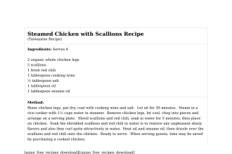 Steamed Chicken with Scallions Recipe
