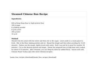 Steamed Chinese Bun Recipe