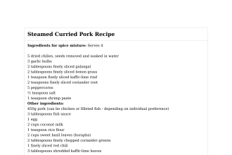 Steamed Curried Pork Recipe
