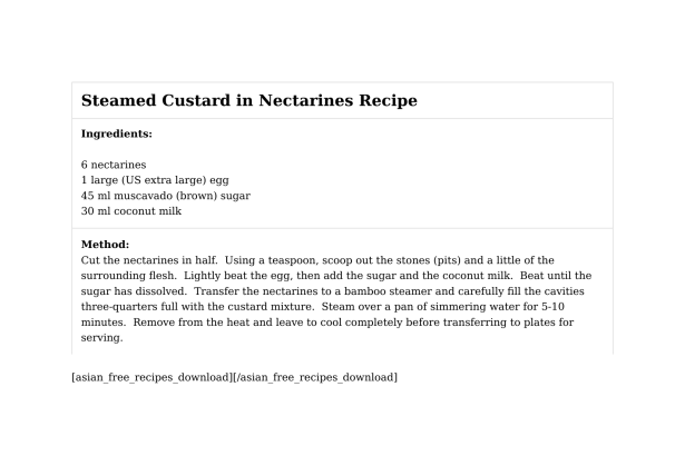 Steamed Custard in Nectarines Recipe