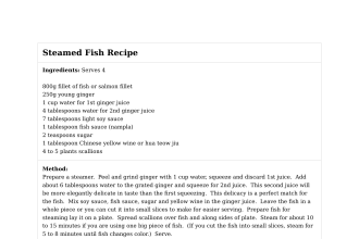 Steamed Fish Recipe