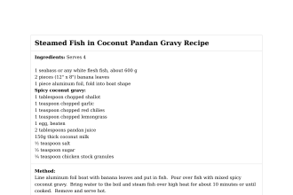 Steamed Fish in Coconut Pandan Gravy Recipe