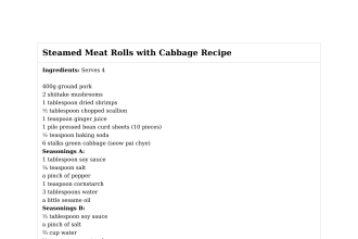 Steamed Meat Rolls with Cabbage Recipe