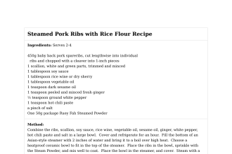 Steamed Pork Ribs with Rice Flour Recipe