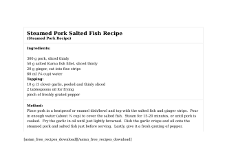 Steamed Pork Salted Fish Recipe